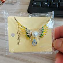 Enamel Angel Wings Brooch For Women, Unique And Stylish, Fashionable Vintage High-End Versatile Pin Accessory - 金色 - 查看 2
