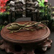A Brass Mantis Trinket, Tea Pet Solid Copper Insect Bronze Miniature Sculpture Copper Art Trinket - Brass Mantis - View 6
