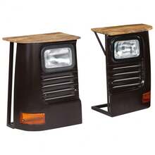 vidaXL LKW-Sideboard aus massivem Mangoholz in Dunkelgrau