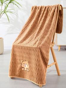 1pc Coral Fleece Cabana Towel, Super Soft, Absorbent, Skin-Friendly, Ideal For Bathroom, Gym, Hotel, Beach Vacation, Daily Essential, Perfect Gift For Everyone Shower Towels For Beauty Salon, Hotel Sports, Home Essentials, Towel, Skin Care Bath Towel Sheet - Multicolor - View 5