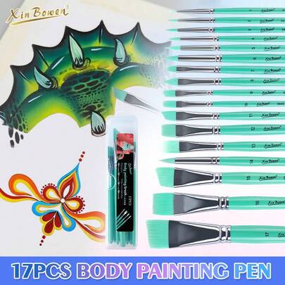 Xin Bowen Professional Art & Craft Painting Brush Set – Durable Nylon Bristles & Smooth Wooden Handles Art Painting Brush Set For DIY Craft & Festival Decoration