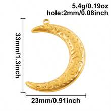 2pcs Heart Lock & Crescent Moon Pendant, 304 Stainless Steel Charm Jewelry Making Supplies, Witch Heart Moon Pendant, DIY Necklace, Keychain, Earrings, Bracelet Decoration, 18k Plated PVD, Unisex