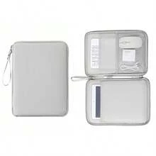 10,9-tums surfplattefodral, bärväska för iPad Pro M2/M1, Surface Pro 10,3-tums X/9/8/7/6, med fickor för tillbehör (10,9 tum, PU-grå)