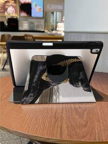 Husă de protecție pentru tabletă iPad cu imprimeu One Creative Dollar Panther, carcasă acrilică transparentă anti-îndoire, cu trei plieri, rotativă, cu design anti-cădere din silicon îngroșat, poziție orificiu de marcare omisă, suportă funcția de trezire/somn automat, compatibilă cu modelele iPad 10/9/Pro 11 2024/iPad 11 2025