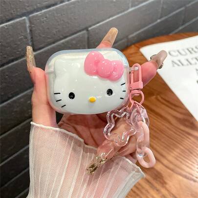Sanrio 1 pieza Funda protectora integrada con cargador y cable de datos de Hello Kitty - Funda protectora de alta calidad y duradera, incluye solo la carcasa exterior, sin cargador incluido, sin diseño de batería, adecuada para adaptador Apple 18W/20W, regalo perfecto para mujeres, Pascua, graduación, cumpleaños