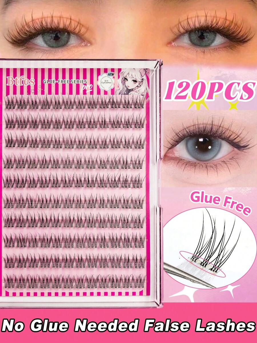 Asiteo 120 件自粘美人鱼睫毛簇蓬松 12 毫米长度套装，无需胶水蓬松单根睫毛自粘 DIY 睫毛延长预粘簇睫毛自然纤细睫毛延长 C 卷睫毛簇无需胶水无需卸妆假睫毛睫毛簇、睫毛簇、单根睫毛、睫毛、假睫毛 - C - 查看 1