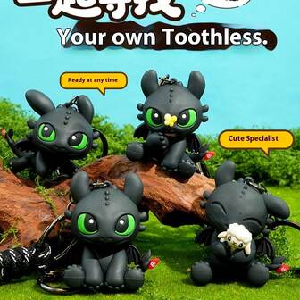2025 New Toothless Cute Keychain Pendant Plush Doll Keyring Backpack Decoration, Birthday Gift, Christmas Gift, Holiday Gift, Anime Game Merchandise