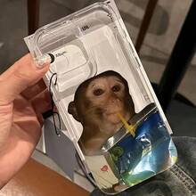 Festive Gift For Boyfriend/Girlfriend Popular New Fun Style Illustrated Phone Cases Suitable For Iphone 17, 16E, 16, 15, 14, 13, 12, 11 Pro Max, Mini, Air, XR, XS, X, 7, 8 Plus, Transparent TPU Soft Back Cover. , Non-Binary Ph, Viral Product, Monkey Case Taking Juice, Stupid Ph, Meme Ph, Monkey Alcohol Phone Case, Phone Case, Handy Cover, Caselong Sleeve Tops - 款式1(1pc) - 查看 2