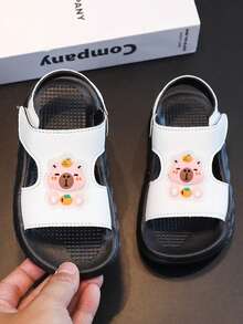 Sandalias de bebé / Sandalias planas de bebé / Zapatos de motocicleta de suela blanda para bebés y niños pequeños - Blanco - Ver 4