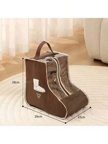 1 pieza Bolsa de almacenamiento de zapatos, Cubierta de zapatos a prueba de polvo, Hecha de tela no tejida y PVC con ventana transparente, Adecuada para botas altas y de tobillo de mujer, Con cremallera y asa, Material transpirable - Multicolor - Ver 11