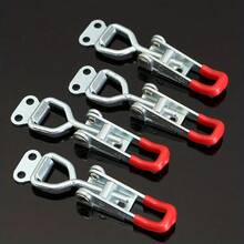 1pc Heavy Duty 304 Stainless Steel Adjustable Clamp With Red Handle - Quick Release Bolt-Style Horizontal Clamp For Secure Fastening