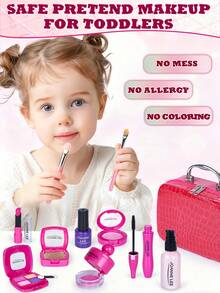 Pretend Makeup For Toddlers, Toys Play Makeup Set For Kids, Toddler Makeup Kit Pretend, Birthday Gifts Toys For 3 4 5 6 7 8+ Year Old Girls (Not Real Makeup) - Hot Pink - View 7