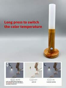 1 Stück imitierter Holzmaserung Sensor-Nachtlicht für den menschlichen Körper, LED wiederaufladbare Wandleuchte für den Flur, Bewegungssensor-Licht, USB-betrieben, geeignet für Badezimmer, Toilette und Flure