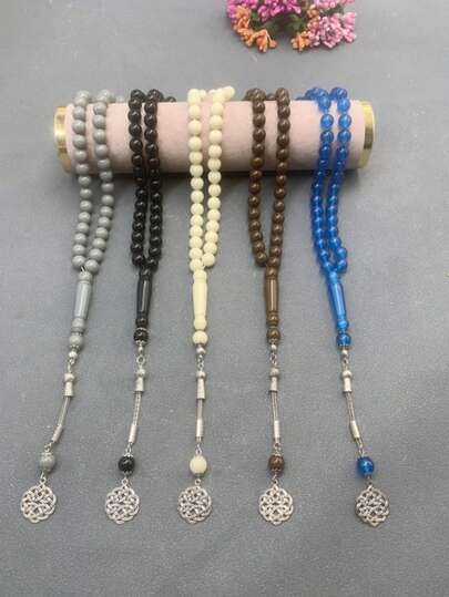 1pc 45pcs 10mm Muslim Prayer Beads Gifts For Eid Al-Fitr, Chinese Knot Pendant, Blessing & Safety, Classic Multi-Color Options, Prayer Beads Bracelet
