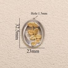 1pc Stainless Steel 18K Gold-Plated Fashion Heart, Palm, Moon, Star, Etc. Pendants Necklace Earrings DIY Jewelry Making Accessories Suitable For Women's Daily Wear Stainless Steel Pendants - Pendants - View 12