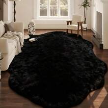 1pc Fluffy Shag Rug, Available In White, Black, Purple, Soft & Plush, Absorbent, Thick Carpet For Bedroom, Living Room, Home Decor, Washable Kitchen Rug - Multicolor - View 6