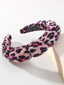 Diadema con estampado de leopardo, diadema de maquillaje, pinza para el cabello para el cuidado facial de las mujeres, regalo de spa, fiesta, salida casual, compacta y ligera, diadema, aros para el cabello