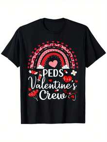 Camiseta de San Valentín para enfermeras PEDS, equipo de enfermería,íris, pediátrica.% Algodón. Peso de la tela 180g. Regalo para hombres, mujeres, amigos y familia. Tallas S-. Negro - Negro - Ver 1