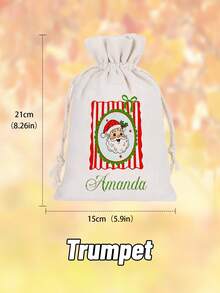 1 pièce Sac de rangement personnalisé Père Noël, texte personnalisé, sac cadeau de Noël personnalisé, grand sac en canevas de Noël avec cordon, sac cadeau de fête en canevas de style spécial, trois tailles au choix, parfait pour la décoration de Noël et les cadeaux de Noël, Makezbright Cadeaux personnalisés, Cadeaux drôles du Père Noël, Ornements personnalisés