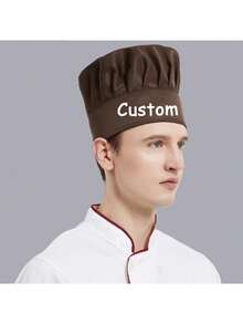 Customized Chef Hat, Adult Adjustable Elastic Baker Kitchen Cooking Chef Cap, Dust-Proof Hat, Work Hat For Bakery, Cafe, Dessert Shop, Restaurant, Kitchen, Anti-Hair Loss, Washable And Reusable