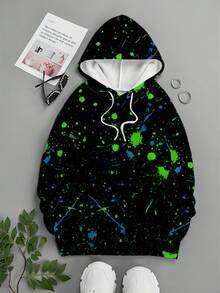 Men's 3D Printed Fashionable & Unique Pattern Pullover Hoodie With Drawstring And Pockets, Long Sleeve Sweatshirt For Autumn/Winter - Multicolor - View 1