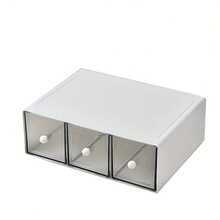 Stackable Drawer Style Makeup Organizer Box, Desktop Stationery Storage Container, Freely Combinable Multi-Layer - Multicolor - View 7