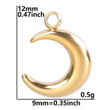 2pcs Heart Lock & Crescent Moon Pendant, 304 Stainless Steel Charm Jewelry Making Supplies, Witch Heart Moon Pendant, DIY Necklace, Keychain, Earrings, Bracelet Decoration, 18k Plated PVD, Unisex