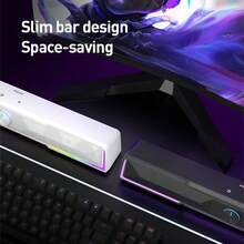 PHILIPS 适用于台式笔记本电脑的蓝牙电脑扬声器、带彩色 RGB 灯的 PC 条形音箱、带按钮音量控制的小型扬声器、适用于台式电脑和笔记本电脑的 USB 供电 - 彩色 - 查看 8