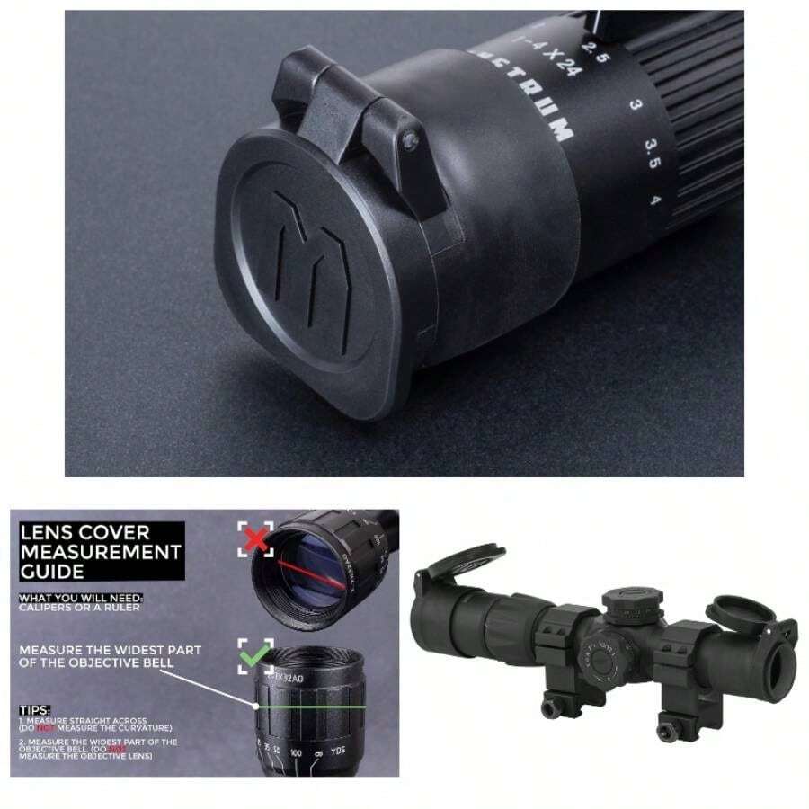 Rubberized Flip - Rifle Scope Lens Covers - Eyepiece | 37-42 mm Diameter - View 1