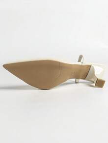 Sandalias de tacón alto de punta elegantes y minimalistas para adolescentes - Blanco - Ver 11