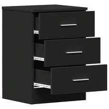 vidaXL 2 Stück Nachttische Schwarz 38x35x56 Cm Holzwerkstoff - Black - View 5