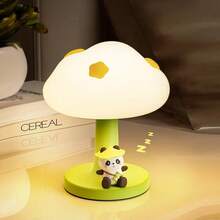 GCTECHING 1 Pc NEW LED Green Anime Light Night Light Cute Blue Rabbit Silicone Portable Touch Lamp Cloud Sunshade Umbrella Light USB Rechargeable Rabbit Bedroom Light Panda Night Light New Year's Eve Decorations Christmas Dormitory Use (Charging Activation Required Acceptable For Use)