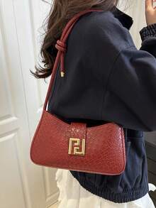New Luxury Solid Color Versatile Women Shoulder Bag - Red - View 3