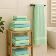 Betz 12-Piece Towel Set, Palermo Hand Towel Set, 100% Cotton, 2 Bath Towels, 4 Hand Towels, 2 Guest Towels, 2 Flannels, 2 Wash Mitts, Colour - Petrol And Stone - Turquoise/Green - View 5