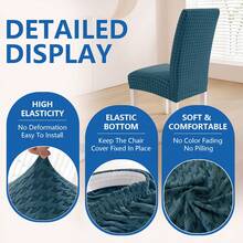 YSTYLE 2/4/6 Piece Stretch Chair Covers With Backrest, Stretch Chair Covers For Living Room Kitchen, Universal Stretch Chair Covers, Modern Cat Scratch-Resistant Chair Covers - Dark Green - View 6
