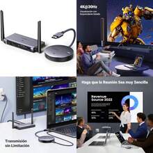 Transmisor y Receptor Inalámbrico  4K 30HZ, 5G/2.4G Extender 164FT/50M, Transmisión Inalámbrica para Ordenador Portátil/Cámara/TV Box/DVD//Neflix(default) - Tipo 1 - Ver 1