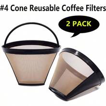 Reusable #4 Cone Coffee Filters Basket Coffee Makers2 Reusable Filters - 最初的 - 查看 8