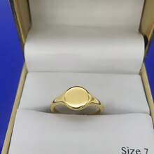 1pc Minimalist High Polished Round Ring, Unisex Couple Fashion Personalized Finger Ring, Hip-Hop, Non-Fading - Yellow Gold - View 14