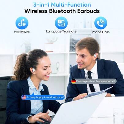 Sprache Übersetzer Ohrhörer, Unterstützung 144 Sprachen Übersetzung in Echtzeit, passend für APP Online Sofortübersetzung für Reise Business Learning