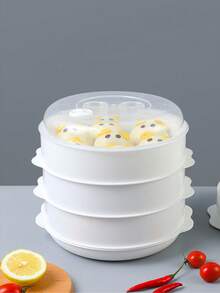 1/2/3层微波炉蒸锅，健康烹饪，快速简便，适合蔬菜、肉类、家禽、鱼类，无需用油，小巧便携，Dependable Industries 出品，可用洗碗机清洗