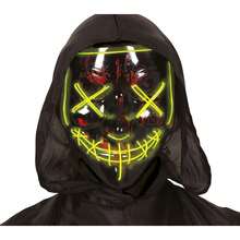 Fiestas Guirca Masque LED avec Lumières Néon pour Halloween et Carnaval, Accessoire de Costume avec Lumière Fluorescente, Style Sombre et Visuellement Attrayant, Idéal pour Fêtes à Thème, Spectacles et Événements de Costumes pour Enfants et Jeunes - Multicolore - Voir 6