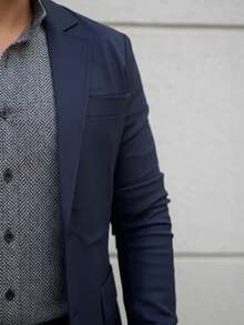 Men's Set Blazer Pants Slim Suit Formal Fashion - 水鴨藍 - 查看 4