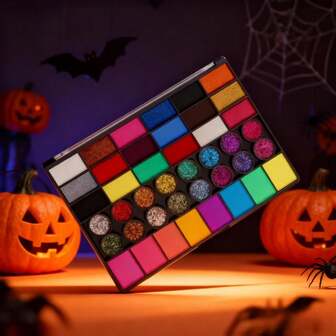 42-Color Painting Paint Combination Tray, Water-Soluble Water Pink Paint, Art Paint, Suitable For Art Painting, Halloween Painting, Christmas Painting, World Cup