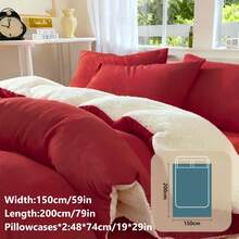 2/3pcs Duvet Cover Set, Winter Warm, Ultra-Soft, Fluffy, Crystal Velvet, Anti-Static, Skin-Friendly, Fade-Resistant, Fits Twin/Full/Queen/King Size, Machine Washable For Bedroom Home And Student Dorm, Luxury Bedding Set, Autumn Decor, Winter Decor