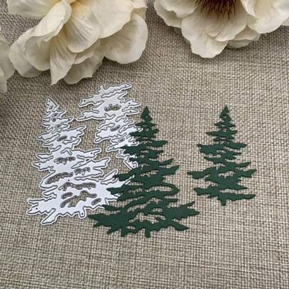 1 pieza Troquelado de metal en forma de árbol de Navidad, plantilla de corte para manualidades de scrapbooking y decoración