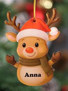 Personalized Reindeer Christmas Ornaments, Custom Name Christmas Tree Ornaments, Christmas Gifts For Grandkids, Customizable Christmas Gifts, 2025 Family Christmas Decoration, Christmas, Christmas Party, Customized, Acrylic, Bag Charms, Gifts For Family, Friends, Boys, Girls, Kids, Mom, Girlfriends