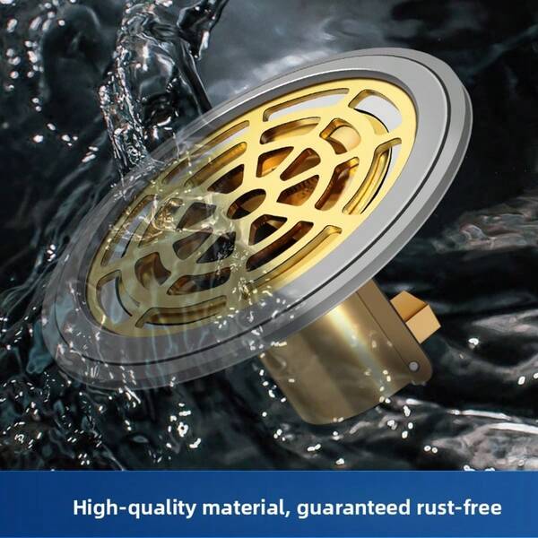 Brass Shower Drain - Anti-Clogging, Anti-Odor, Magnetic Straight-Through Design, Suitable For Shower And Bathroom, Hair Filter, Non-Blocking, Easy To Clean, Durable Brass Material, Bathroom Drainage, Smooth Drainage, High-Quality Metal, Household Essential, Pet Owner