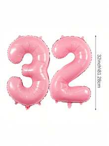 2件 32英吋粉色數字氣球，適用於生日派對、生日慶祝裝飾、儀式、週年紀念、派對裝飾、嬰兒洗禮、拍照、家庭聚會、新年 - 彩色 - 查看 21