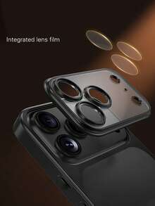 [Customizable] Personalized DIY Name-Plated Frosted Textured Phone Case, Compatible With 17 Pro Max, 17 Pro, 17 Air, 17, 16 Pro Max, 16 Pro, 16, 15, 14, 13, And 12 Models, With Camera Protection Back Cover. - Black - View 4