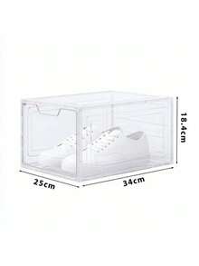 1/2/4/6-Piece Stackable Clear Acrylic Shoe Boxes For High-Quality Sneakers, 360° Transparent Display Boxes With Magnetic Doors For High Heels, 25 X 34 X 18.4 Cm - 6件裝 - 查看 5